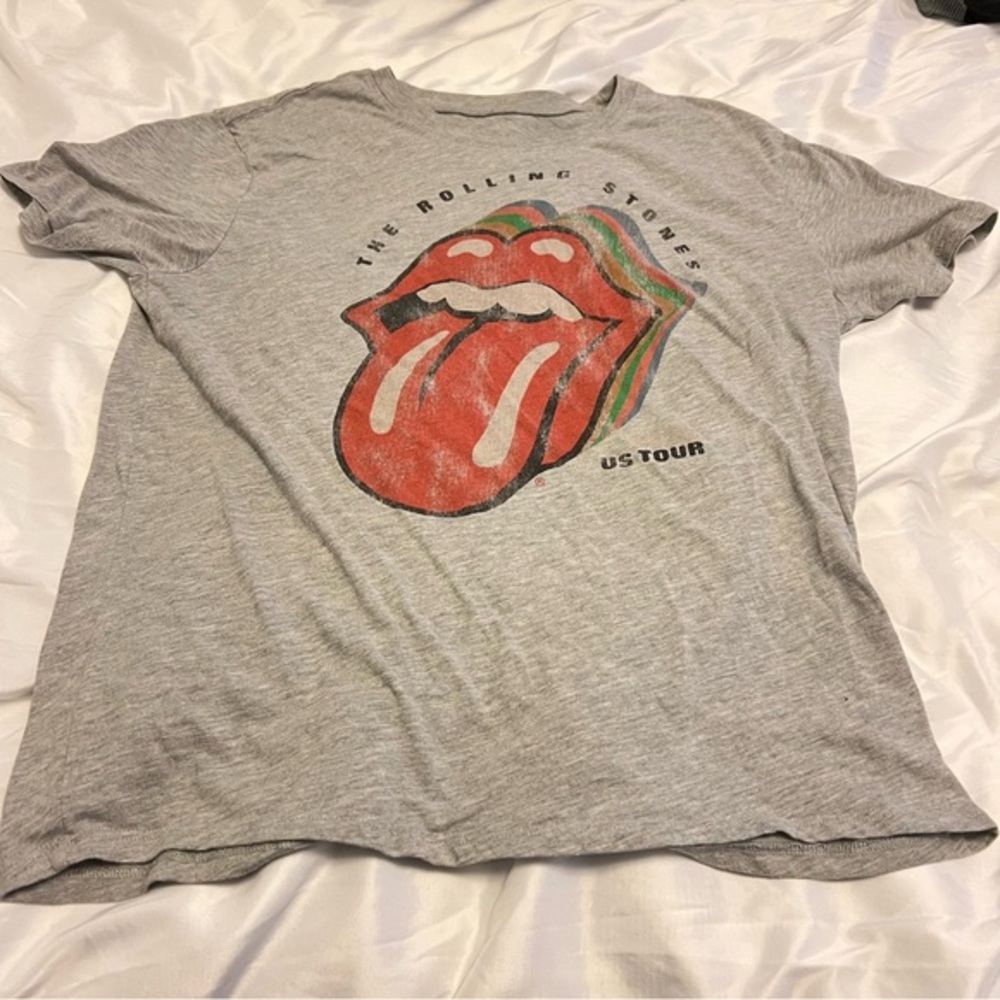 The Rolling Stones Vintage Vibe Grey Graphic T-Shirt | Classic Band Tee  M